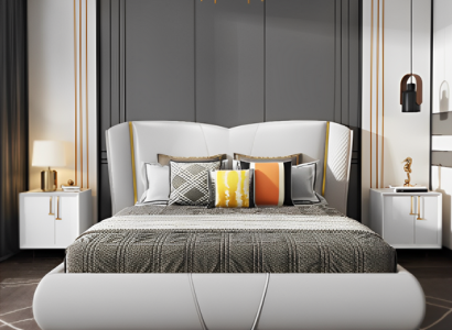 Bed Upholstery Design Luxury Double Hotel Beds Sleep Room Wood Furniture